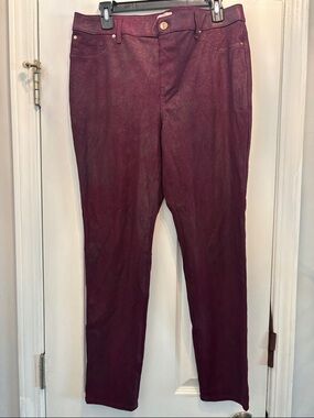 Chicos Women’s Slim-Fit Suede Burgundy Pants